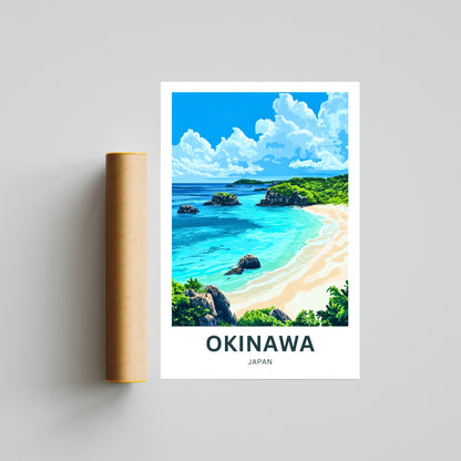 Okinawa Beach Travel Poster  - Japan Captivating Island