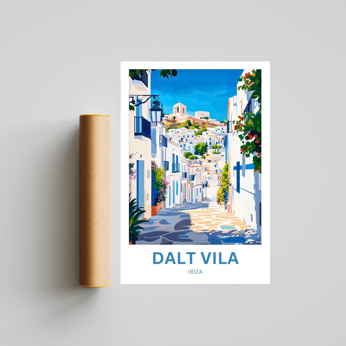 Dalt Vila Travel Poster - Winding Streets of Dalt Vila, Ibiza