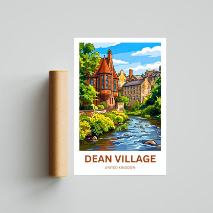 Dean Village Travel Poster