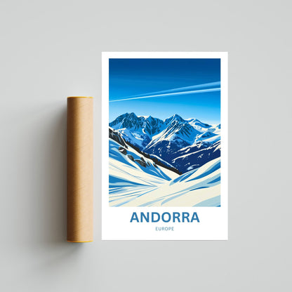 Andorra Travel Poster- Captivating Snowy Peak