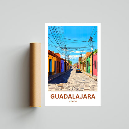 Guadalajara Travel Poster - Mexico Street