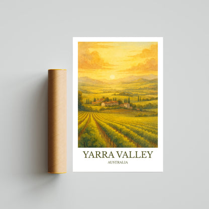 Yarra Valley, Watercolor design poster, Australia Print, Yarra Valley Wall Art