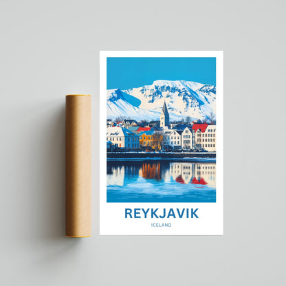 Reykjavik Travel Poster  - Iceland