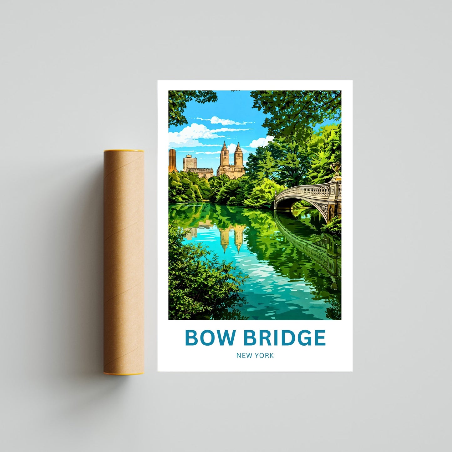 Bow Bridge  Travel Poster - Where Paths and Stories Meet