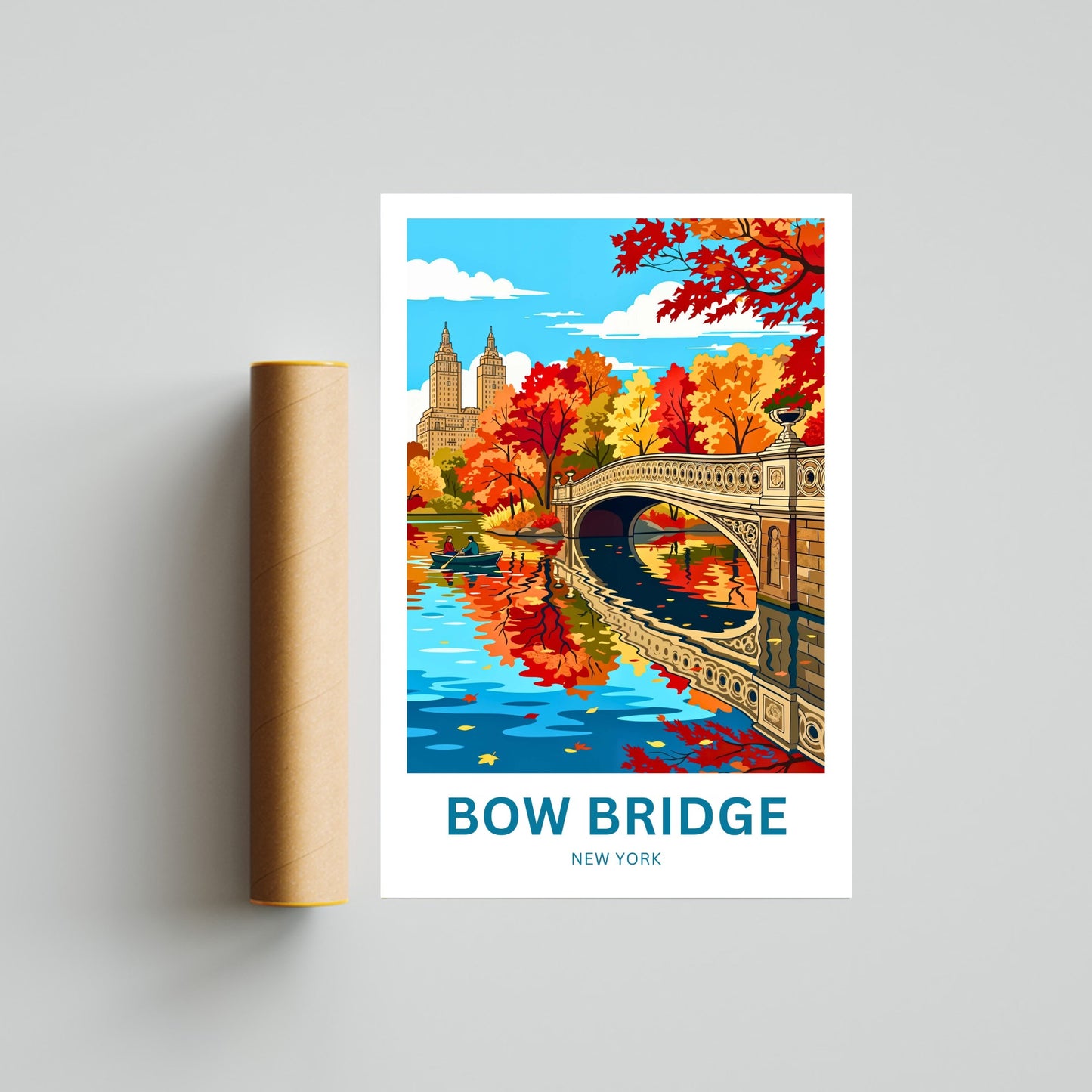 Bow Bridge  Travel Poster - Central Park Elegance