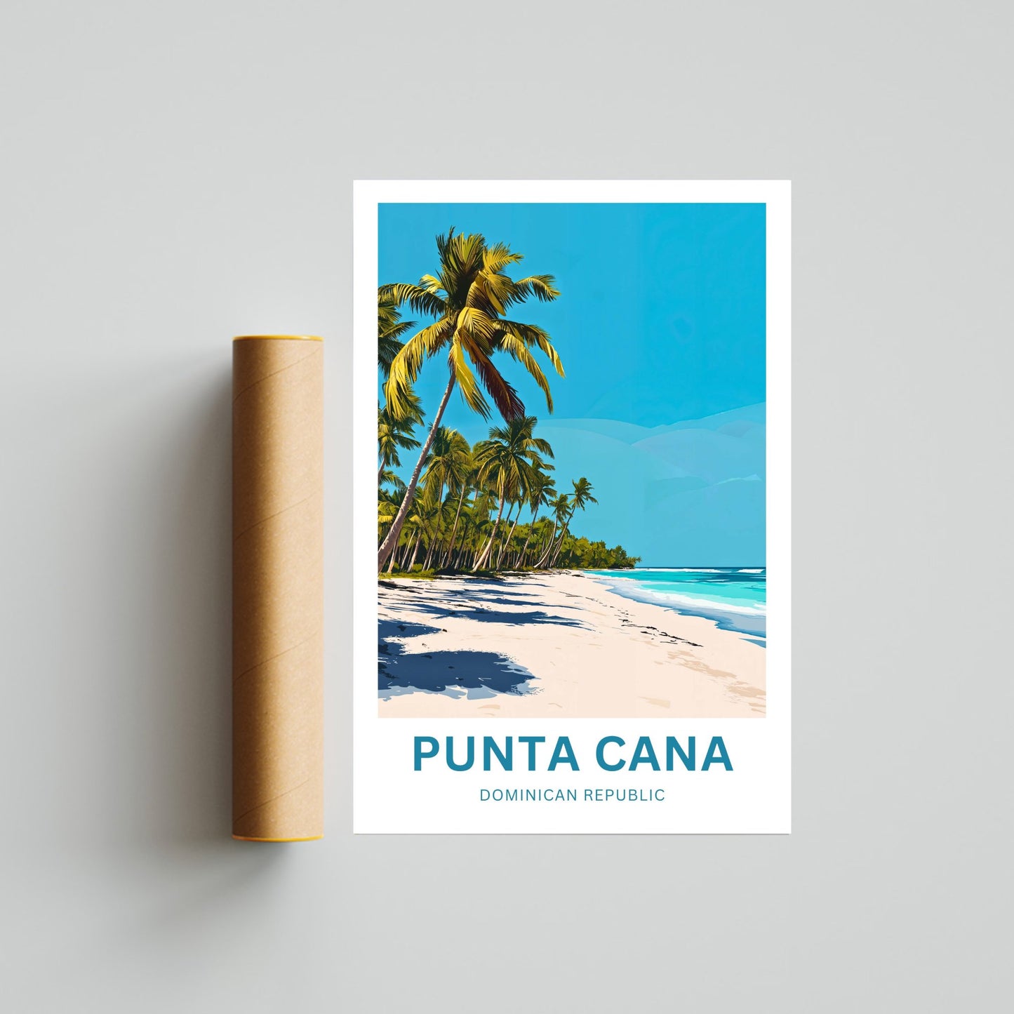 Punta Cana Travel Poster - Breathtaking Beach in Dominican Republic