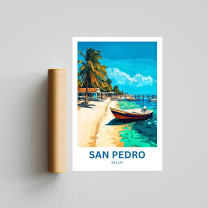 San Pedro, Belize Travel Poster