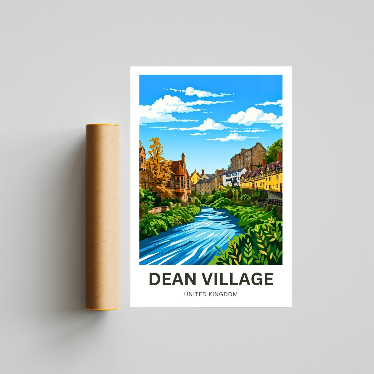 Dean Village Travel Poster - Quiet Corners of Edinburgh