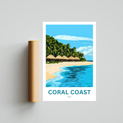 Coral Coast, Fiji Travel Poster - Pure Escape