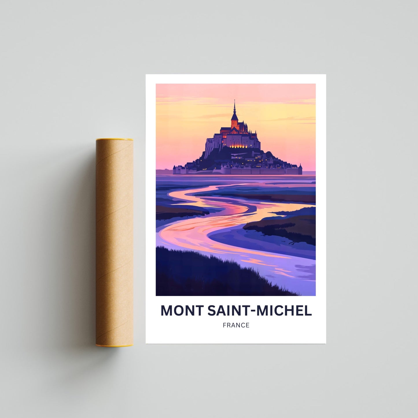 Mont Saint-Michel Travel Poster - Normandy, France