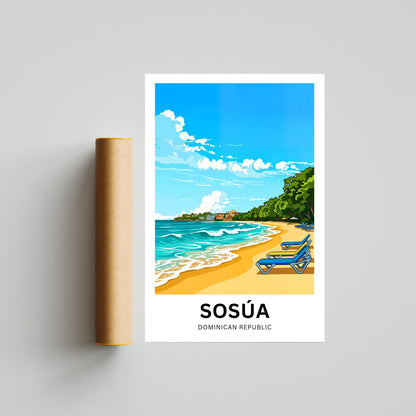 Sosúa Travel Poster - Relaxing Beach