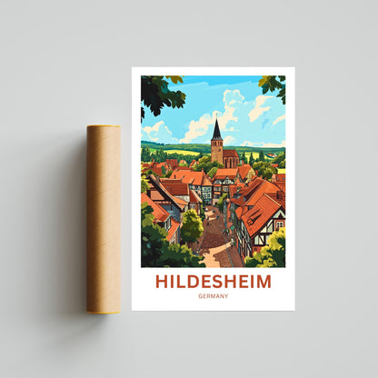Hildesheim Travel Poster- Captivaing Germany Village