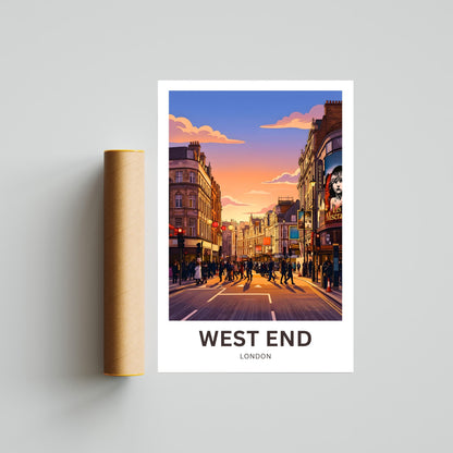 West End Travel Poster - London Evenings
