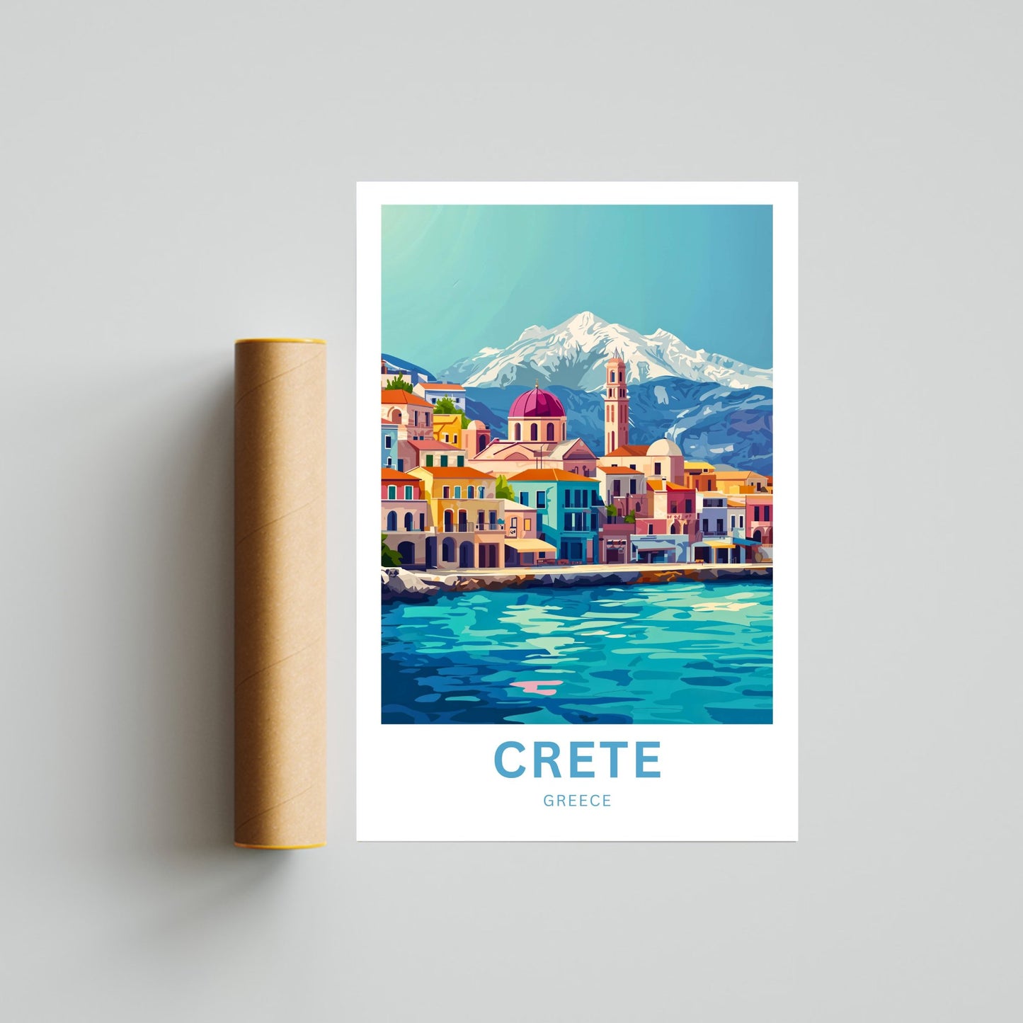 Crete Travel Poster - Chania City in Greece