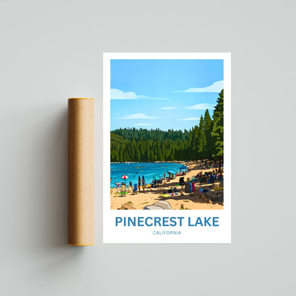 Pinecrest Lake Travel Poster - Summer Glow