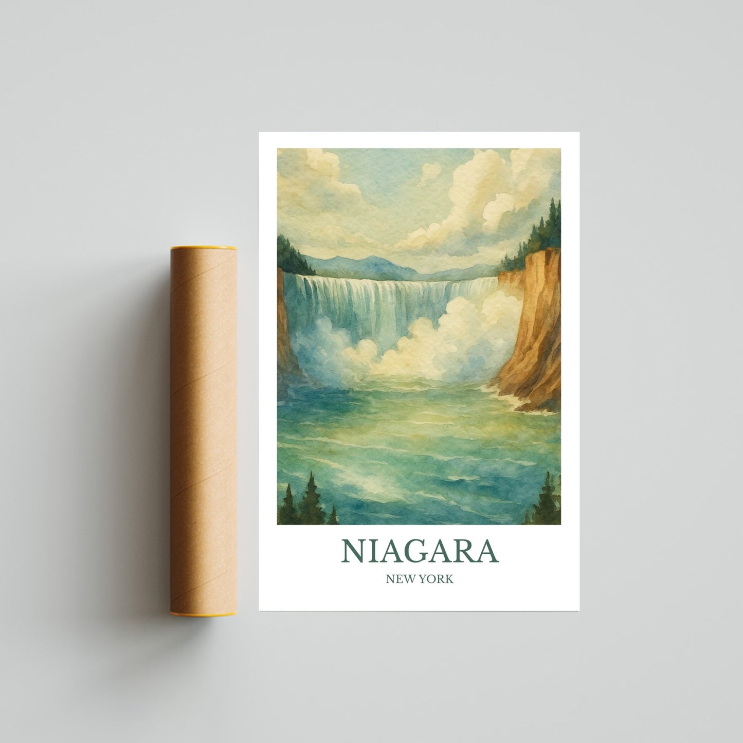 Niagara Falls, Watercolor design poster, United States Print, Niagara Falls Wall Art