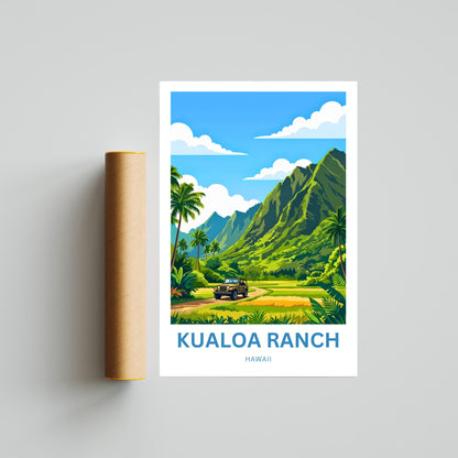 Kualoa Ranch  Travel Poster - Majestic