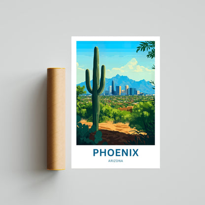 Phoenix Travel Poster - Where Desert Meets City