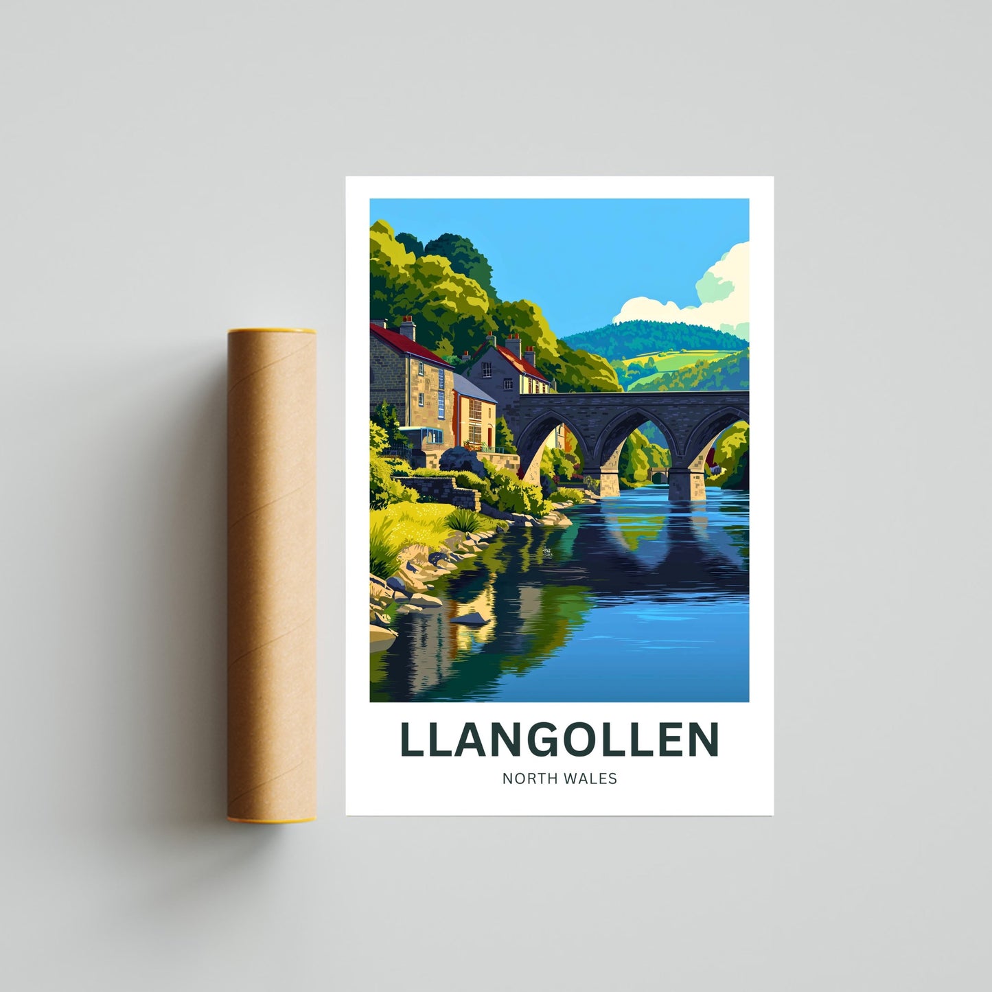 Llangollen Travel Poster - Timeless Bridge