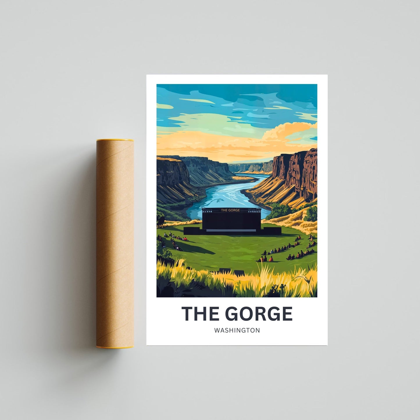 The Gorge Travel Poster- Amphitheater Washington State