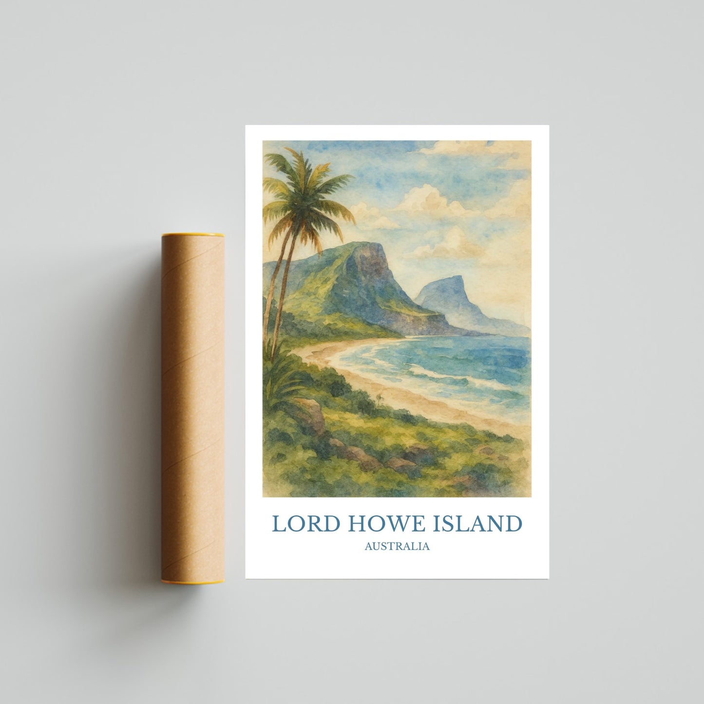 Lord Howe Island, Watercolor design poster, Australia Print, Lord Howe Island Wall Art