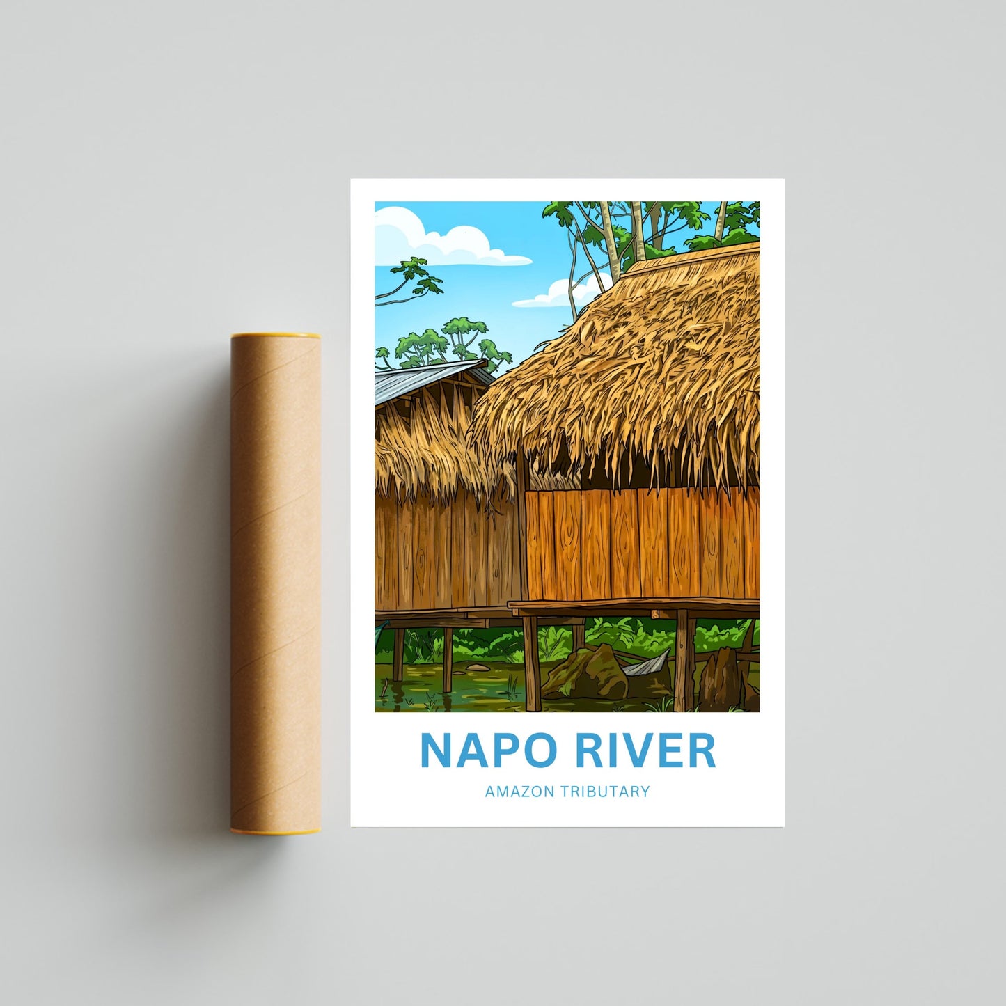 Napo River Travel Poster - Amazon River Life