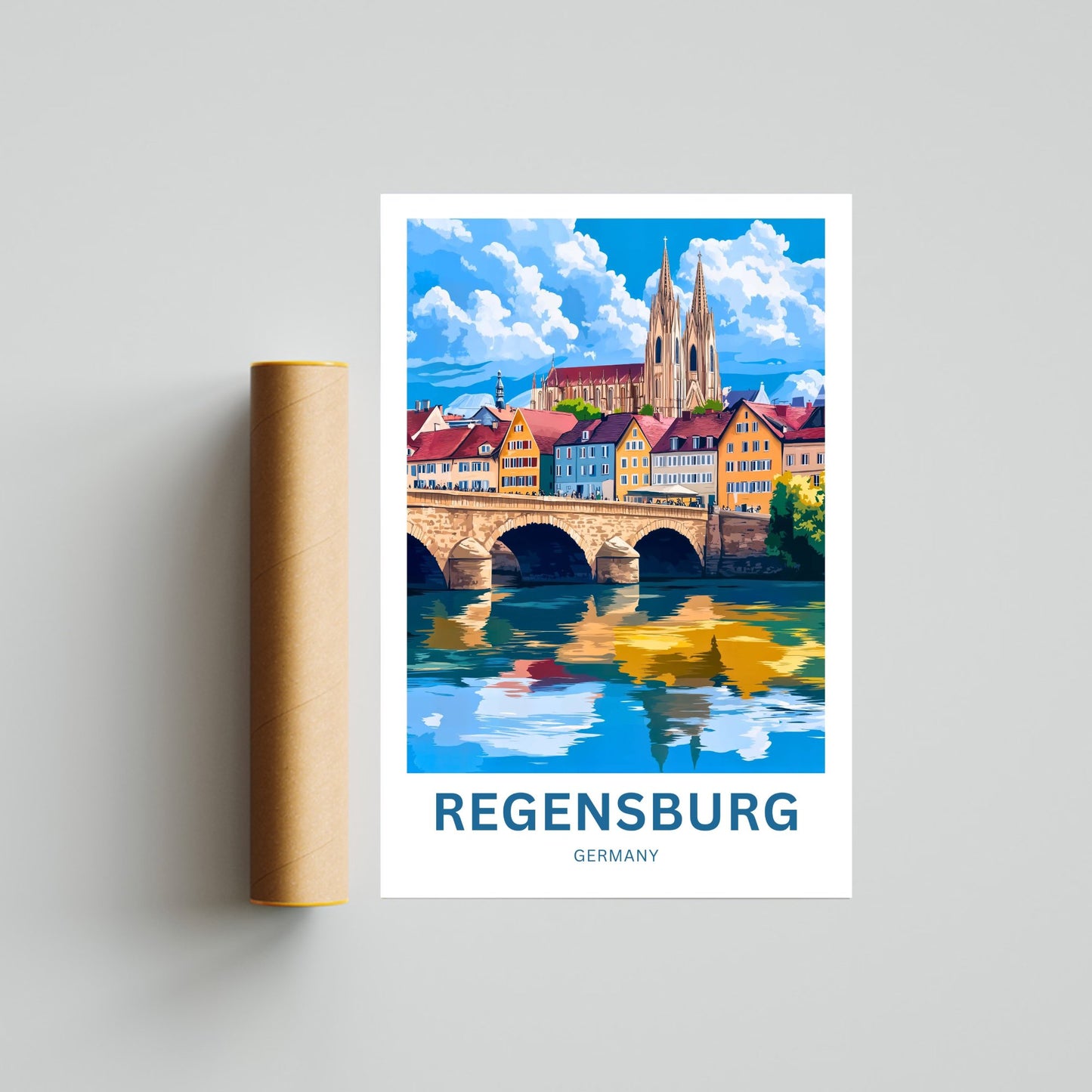 Regensburg Travel Poster -  Heart of Bavaria
