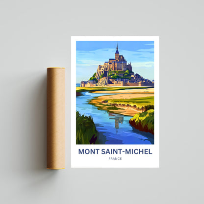 Mont Saint-Michel Travel Poster - A Medieval Marvel in Normandy