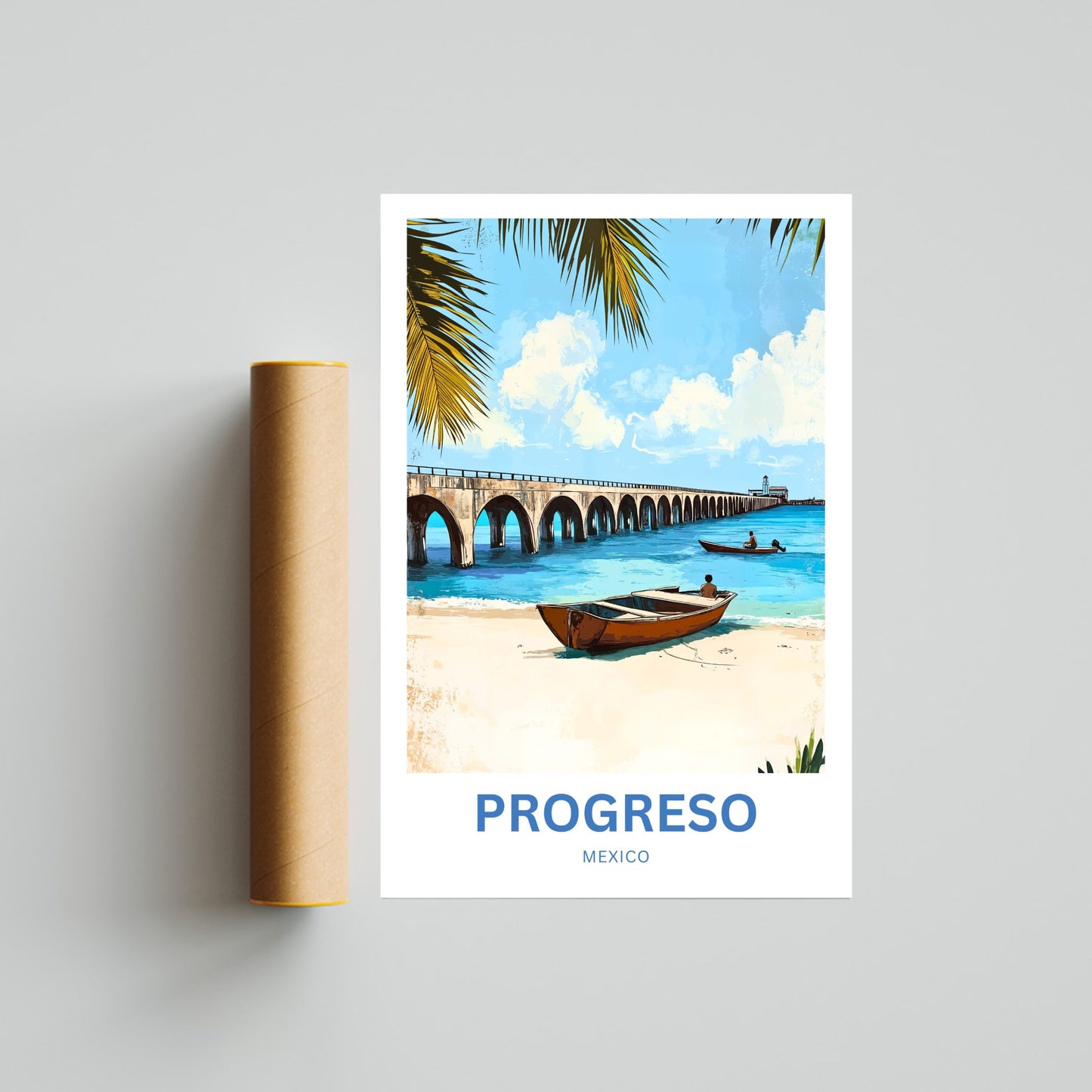 Progreso Travel Poster -  Breezes of Mexico