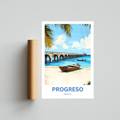 Progreso Travel Poster -  Breezes of Mexico
