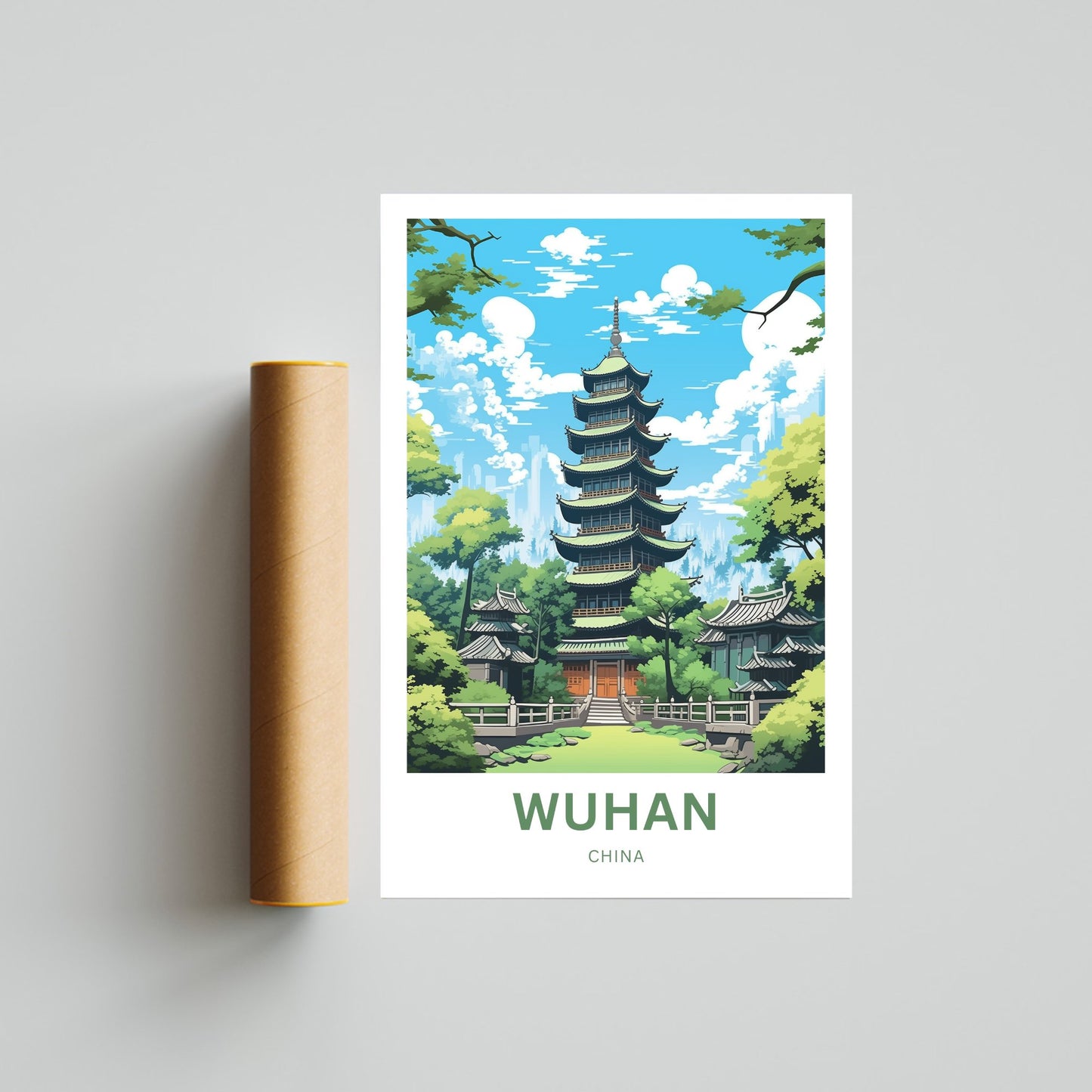 Wuhan Travel Poster - Vibrant Urban Culture