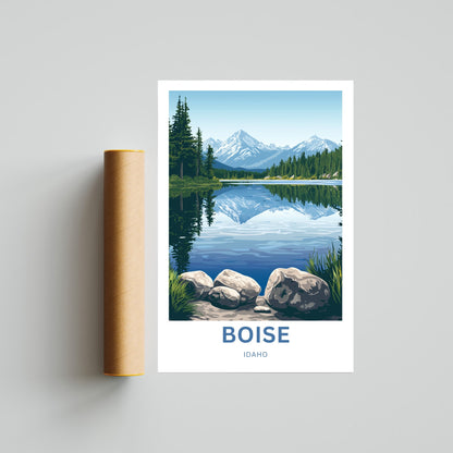 Boise Travel Poster - Tranquil Lakeside Spot