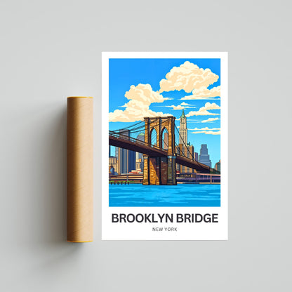 Brooklyn Bridge Travel Poster -  New York