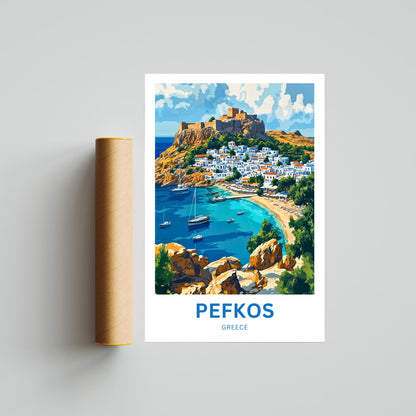 Pefkos Travel Poster - Rhodes Haven