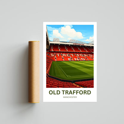 Old Trafford Travel Poster- Home of the Reds
