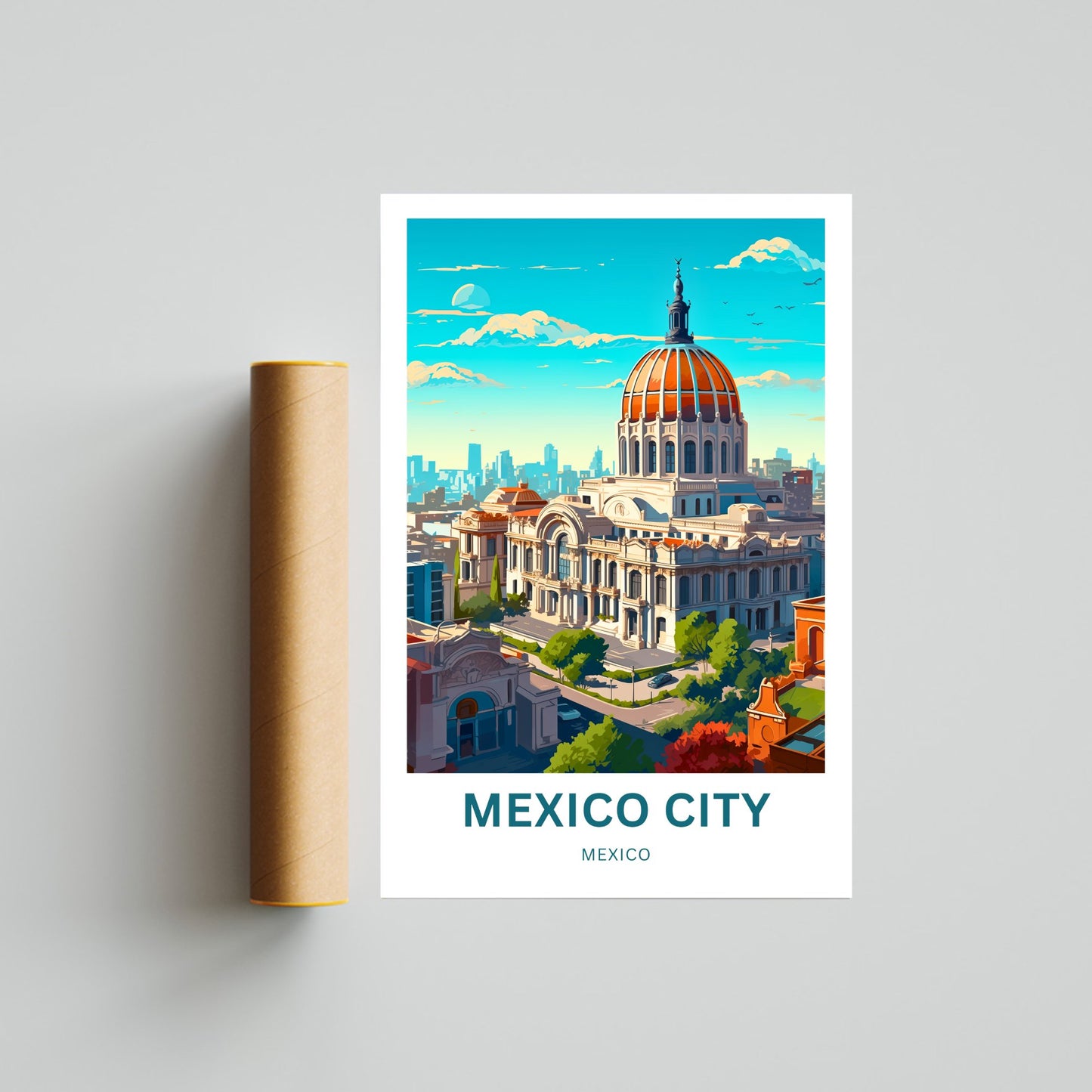 Mexico City Travel Poster