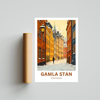 Gamla Stan Travel Poster  - Stockholm, Sweden