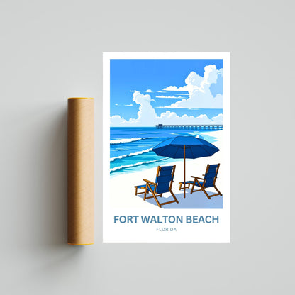Fort Walton Beach Travel Poster - Florida