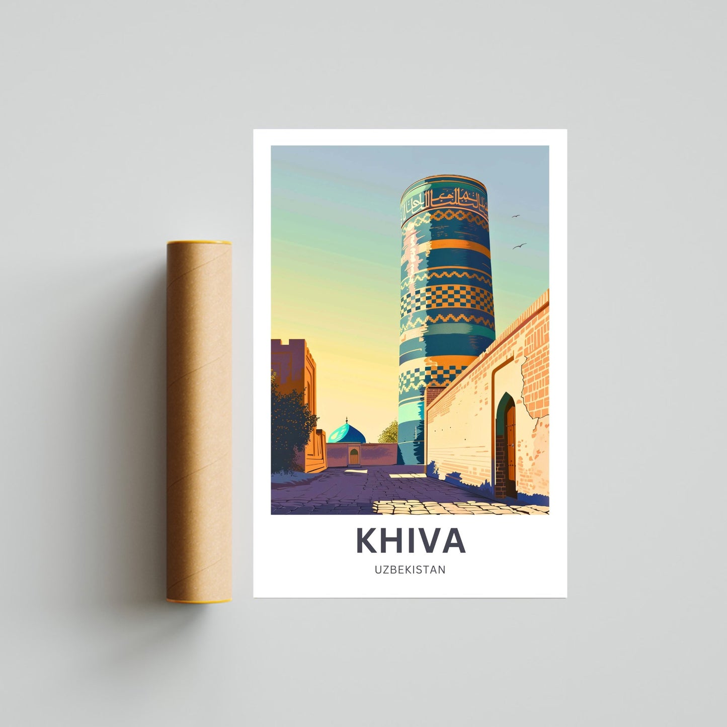 Khiva Travel Poster -  The Walled City of Wonders