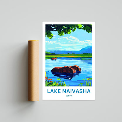 Lake Naivasha Travel Poster - Kenya