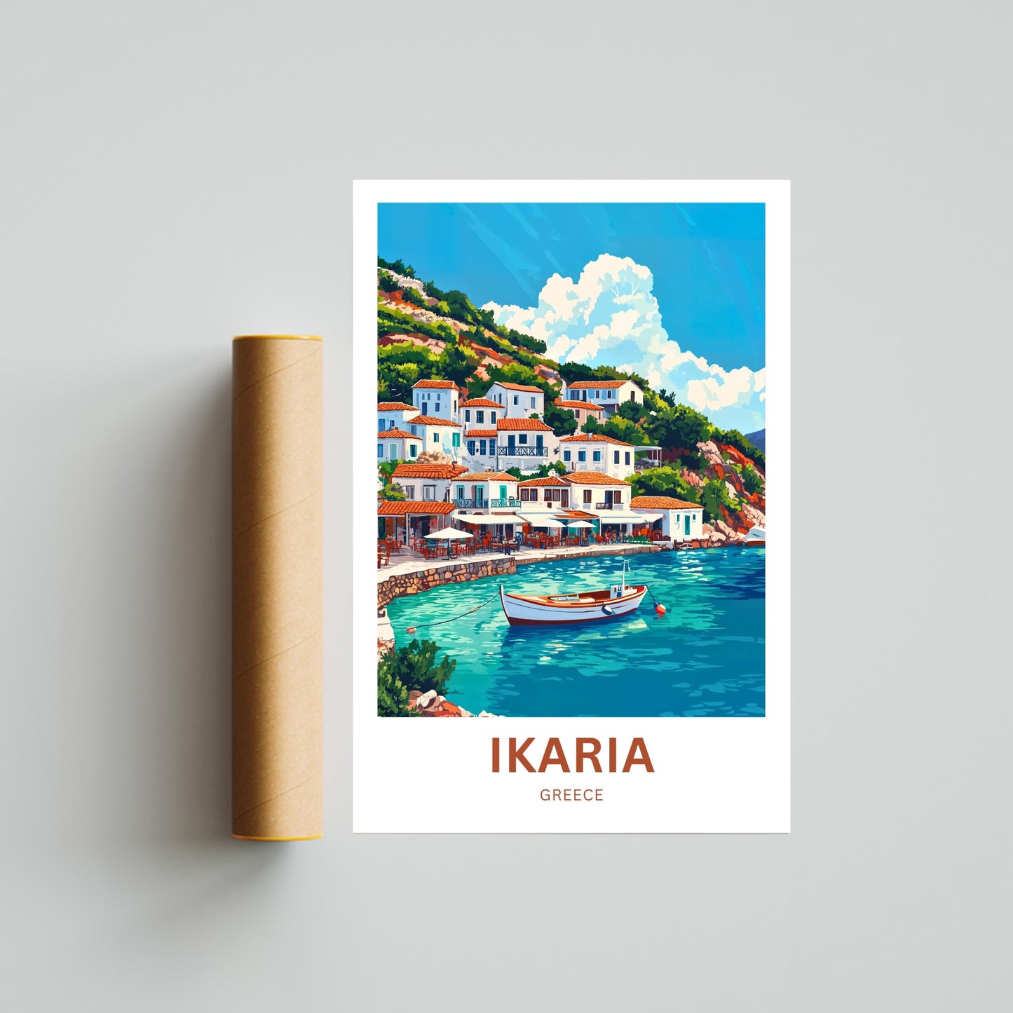 Ikaria Beach Travel Poster  - Harbor Haven
