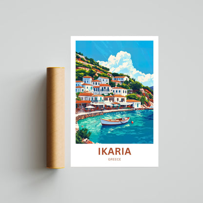 Ikaria Beach Travel Poster  - Harbor Haven
