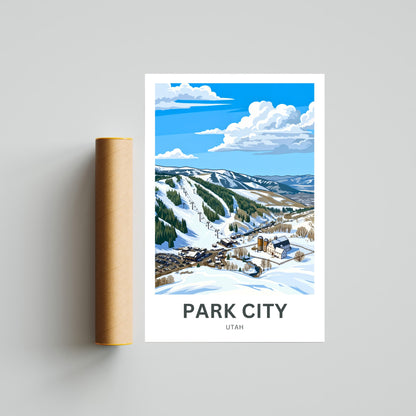 Park City Travel Poster - Winter Wonderland