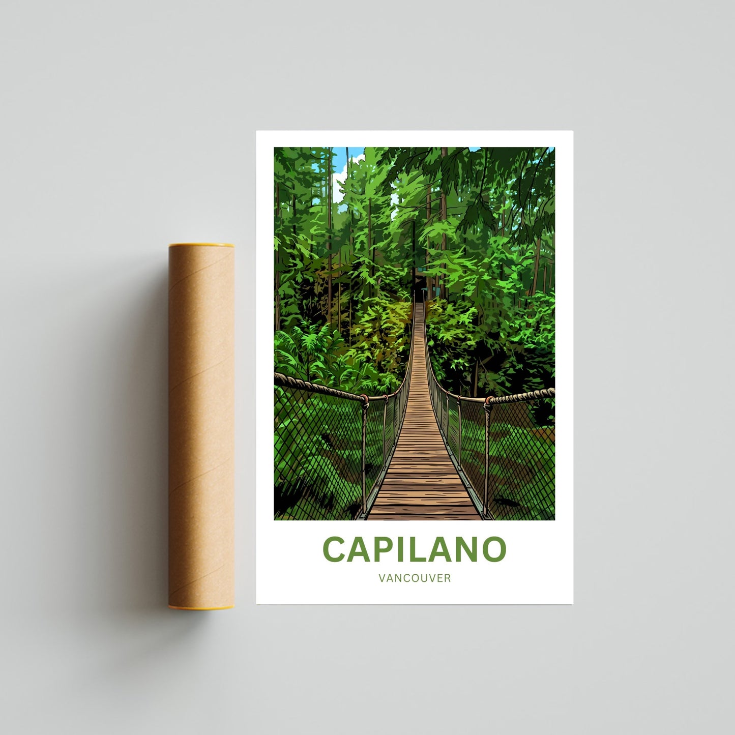 Capilano Suspension Bridge  Travel Poster - Into the canopy