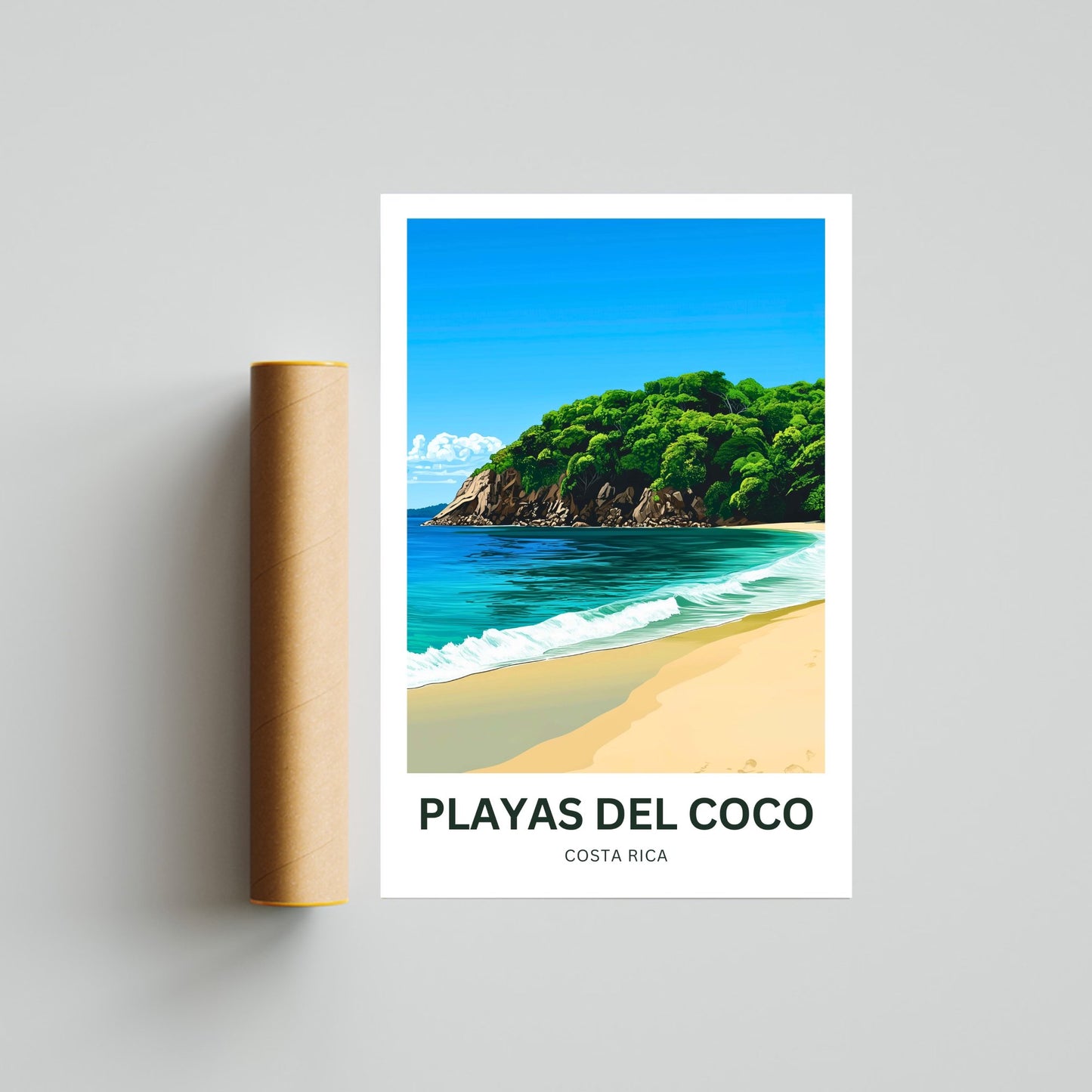 Playas del Coco Travel Poster  - Best Snorkeling, scuba diving, and fishing in Costa Rica