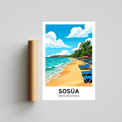 Sosúa Travel Poster - Island Beach Paradise