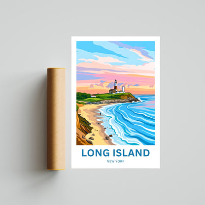 Long Island Travel Poster -  Discover Montauk