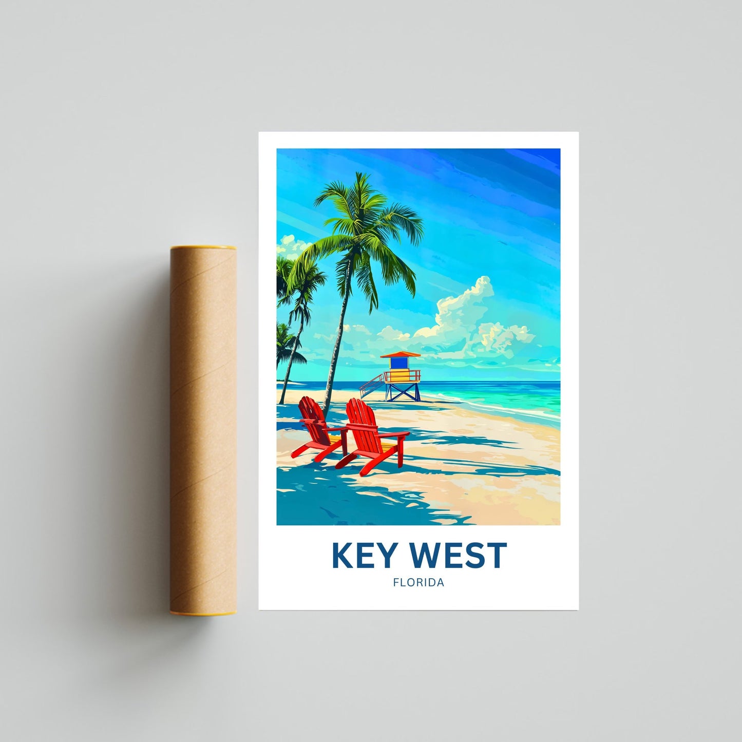 Key West Travel Poster - Florida Serene Beach