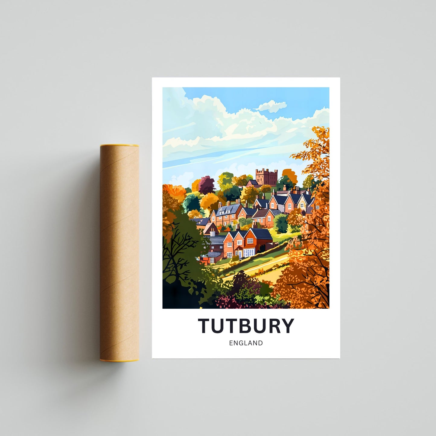 Tutbury Travel Poster - A Historic English Gem