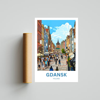 Gdańsk  Travel Poster - Market Street Parade